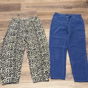 🌟BUNDLE of 2️⃣🌟Leopard Print and Blue Corduroy Pants